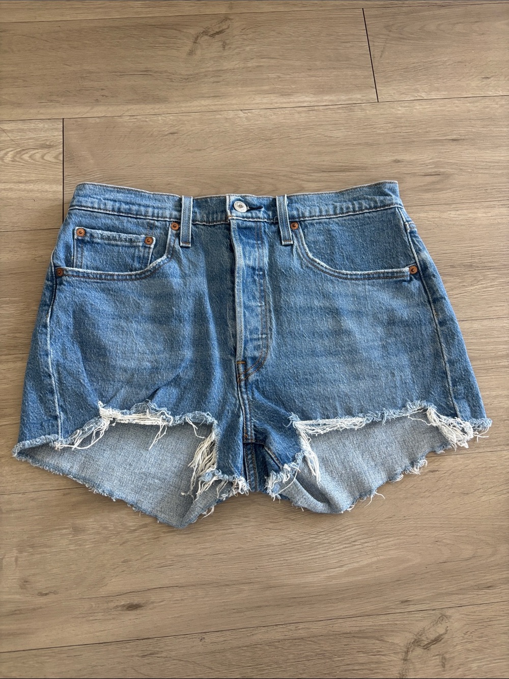 Levi Classic Blue Distressed Denim Women’s Shorts